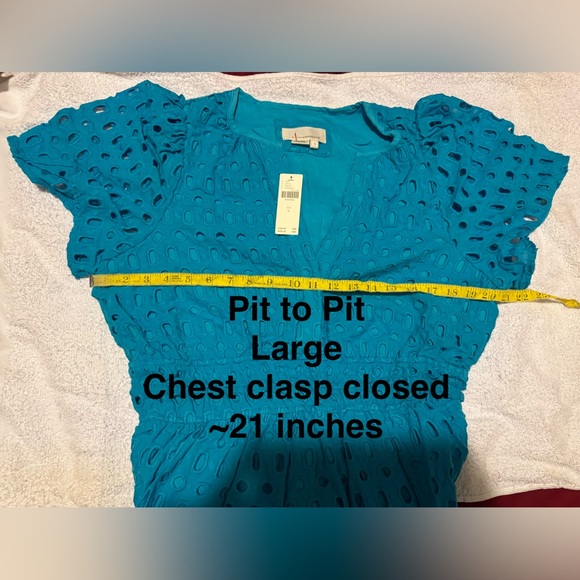 NEW WITH TAG Anthropologie Somerset Maxi Dress Eyelet Edition BLUE - Picture 13 of 13